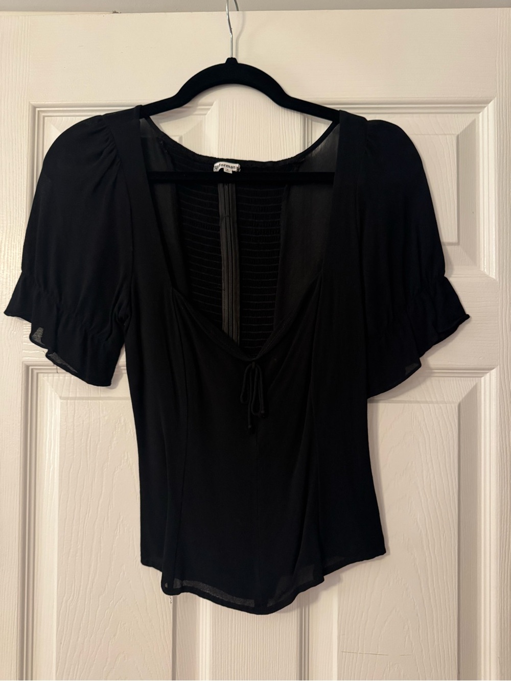 Reformation Black Delevan Top